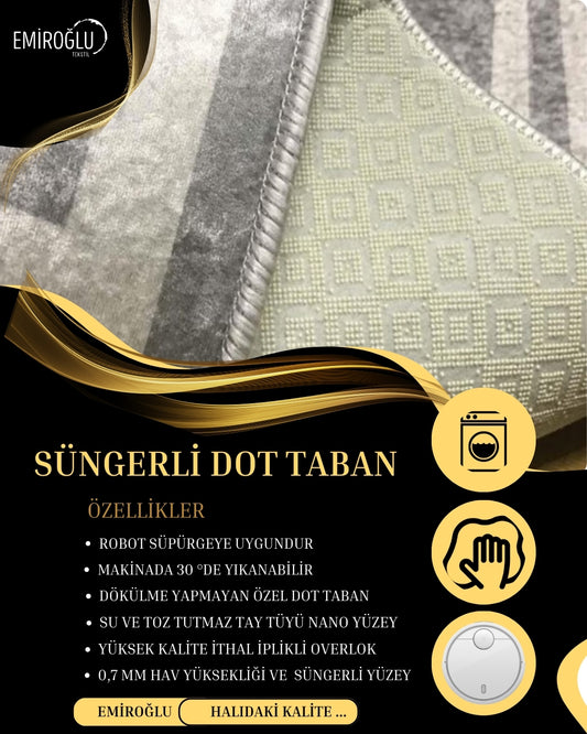 Medusa Motif Gold-Siyah Versace Halı – Kaymaz Taban, Makinede Yıkanabilir