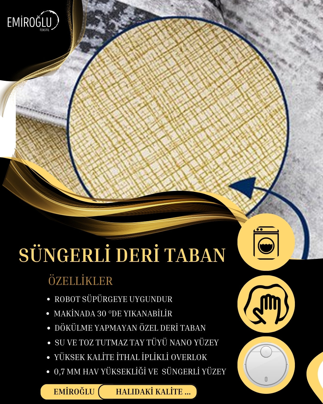 Mermer Zemin Medusa Motifli Siyah Krem Versace Halı – Deri Taban, Süngerli Yüzey, Yıkanabilir1