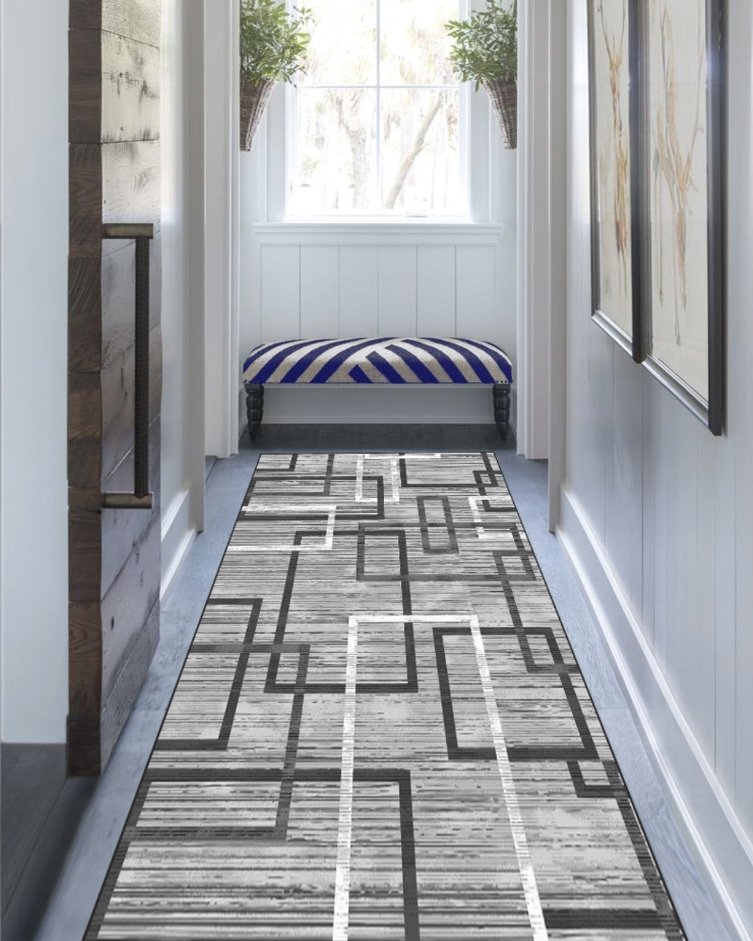 Çizgisel Desen Özel Süngerli Yüzey Kaymaz Taban Yolluk / Halı 5
