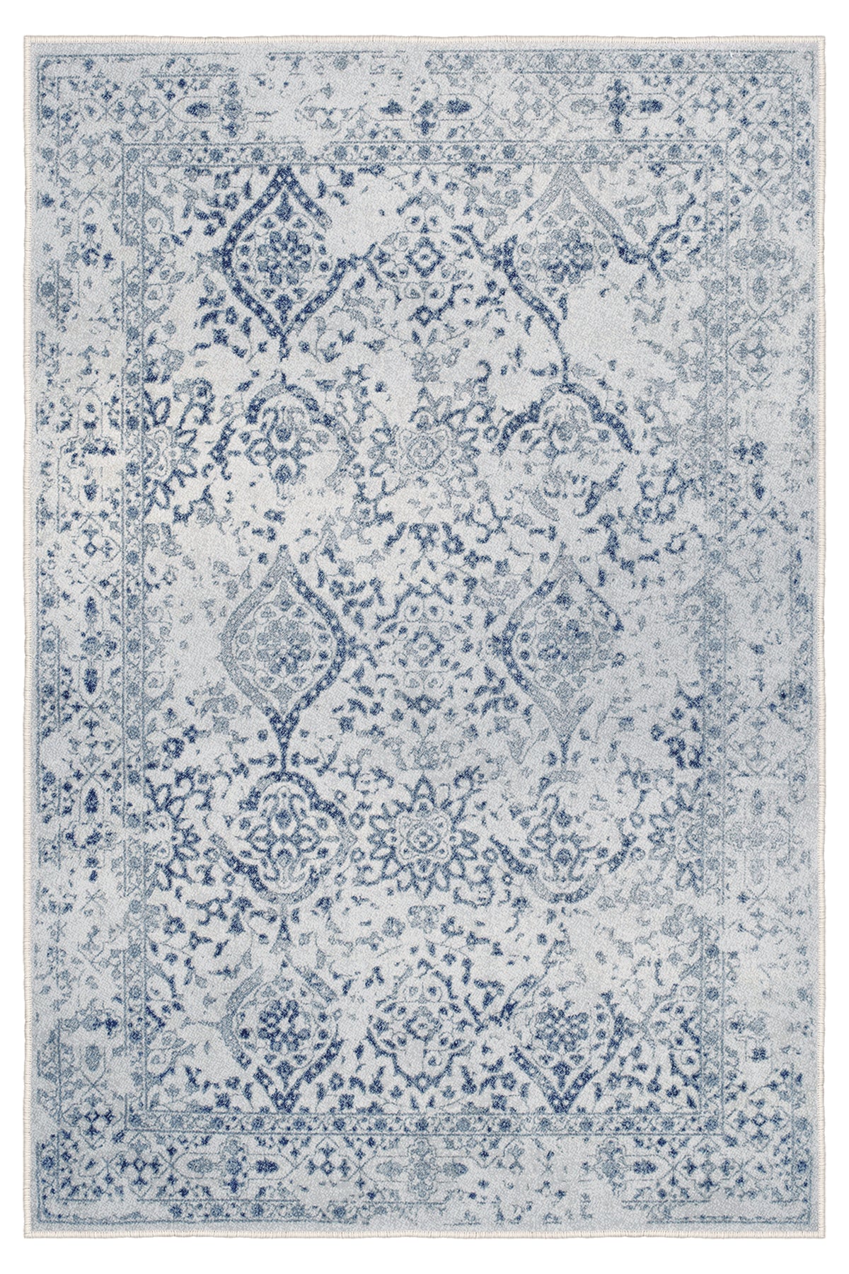 Otantik Çizgisel Desenli Salon Halısı – Kaymaz Taban, Makinede Yıkanabilir