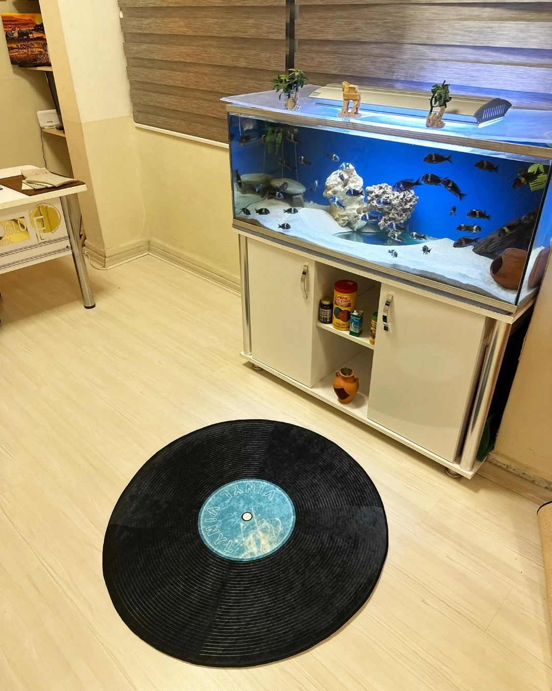 Gerçek Mavi Taş Plak Şeklinde Süngerli Yüzey Kaymaz Taban Dijital Baskı Yıkanabilir Halı1