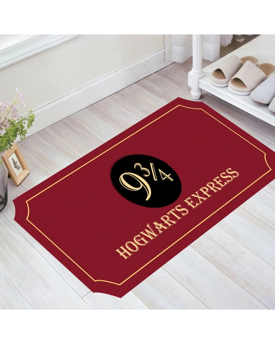 Hogwarts 9 ¾ Tren Temalı Harry Potter Halı – Yıkanabilir, Kaymaz Taban, Süngerli Yüzey