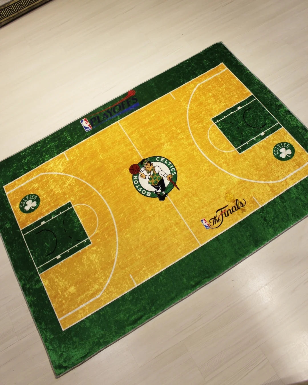 Boston Celtics NBA Sahası Şeklinde Dijital Baskı Halı – Kaymaz Taban, Yıkanabilir5