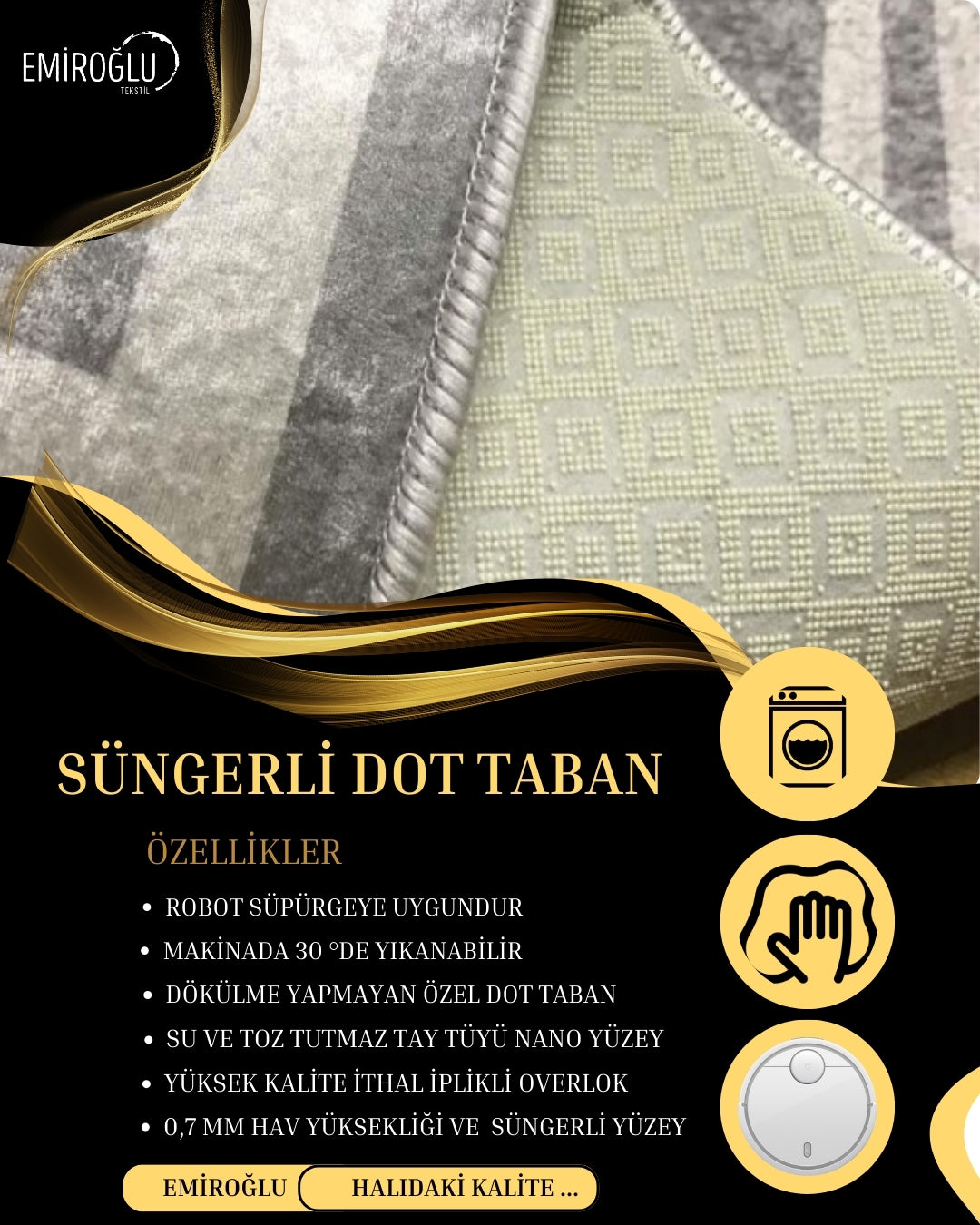 Çerçeveli Balık Motifli Mutfak ve Oda Halısı – Kaymaz Dot Taban, Süngerli Yüzey, Yıkanabilir