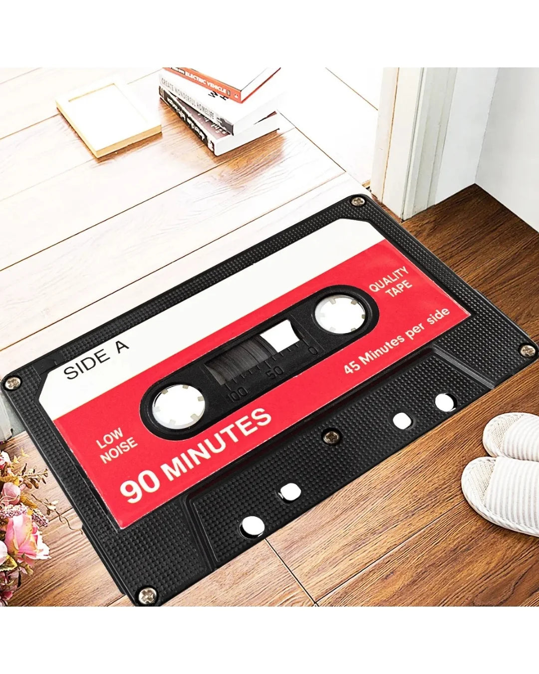 Gerçek Kırmızı Kaset Şeklinde Yıkanabilir Kaymaz Taban Dijital Baskı Halı