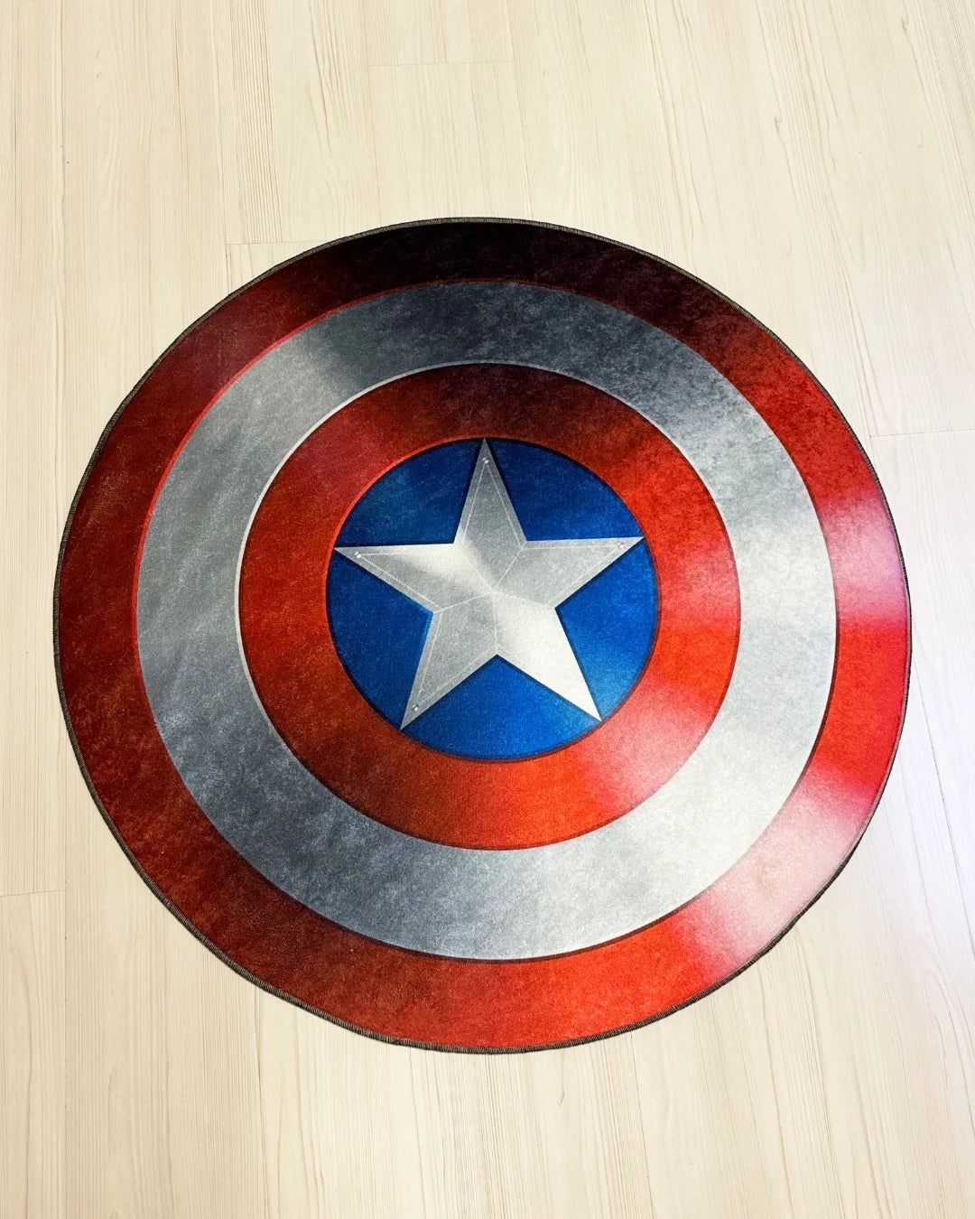 Kaptan Amerika Kalkanı Şeklinde Süngerli Yüzey Kaymaz Taban Dijital Baskı Halı2