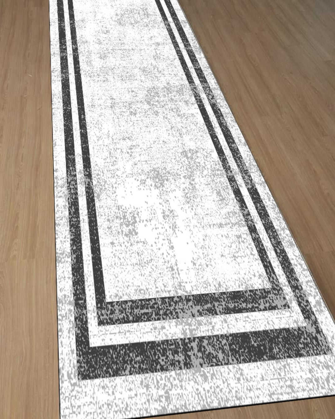 Krem Zemin Beyaz Şerit Özel Süngerli Yüzey Kaymaz Taban Yolluk / Halı