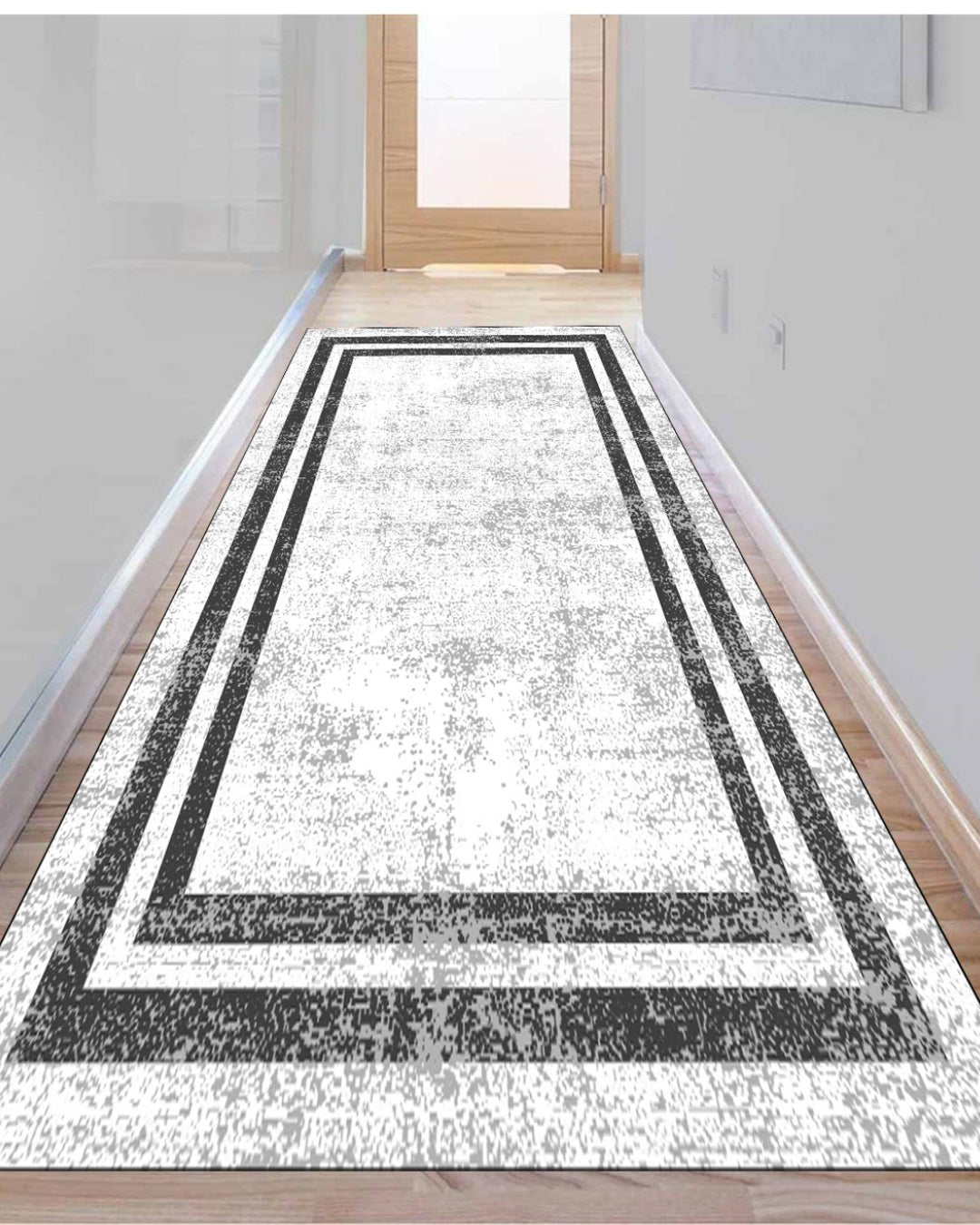 Krem Zemin Beyaz Şerit Özel Süngerli Yüzey Kaymaz Taban Yolluk / Halı 3