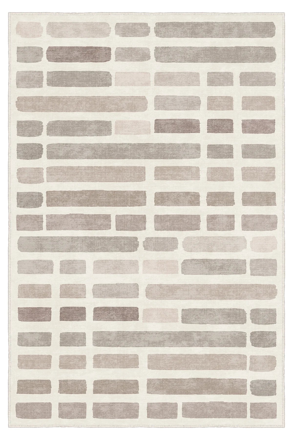 Modern Kareli Desen Kaymaz Taban Salon Halısı – Yıkanabilir, Şık ve Konforlu Tasarım ( EMR9-FR204 )