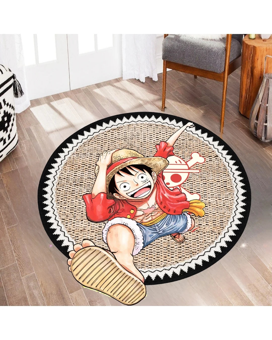 One Piece Luffy 3D Halı – Anime Halı, Kaymaz Taban, Süngerli Yüzey, Yıkanabilir