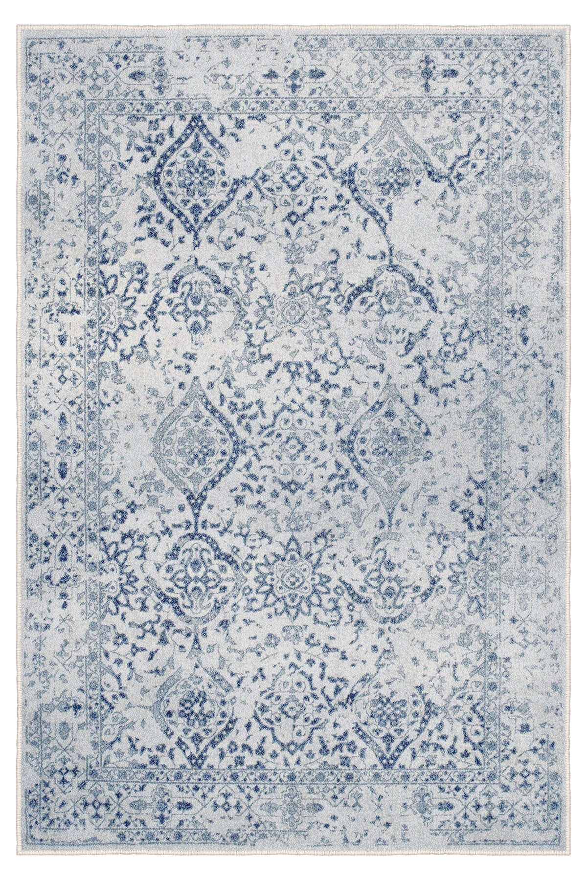 Otantik Çizgisel Desenli Halı – Kaymaz Taban, Süngerli Yüzey, Makinede Yıkanabilir ( EMR4-FR18 )