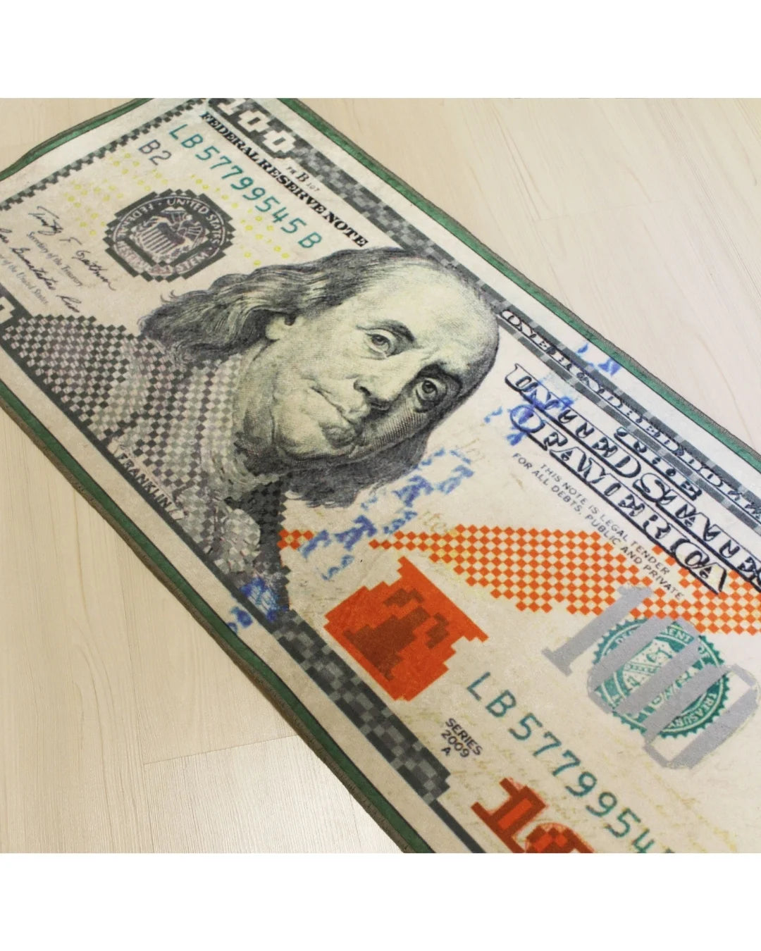 Gerçek 100 Dolar Şeklinde Dijital Baskı Halı – Kaymaz Taban, Yıkanabilir, Özel Tasarım