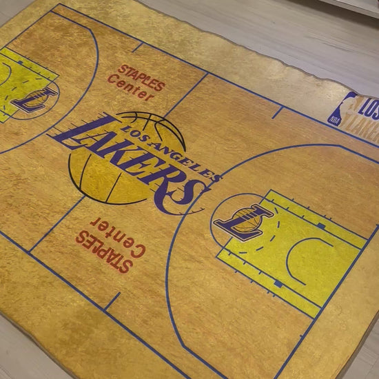 Los Angeles Lakers Sahası Şeklinde Dijital Baskı Halı – Kaymaz Taban, Yıkanabilir6