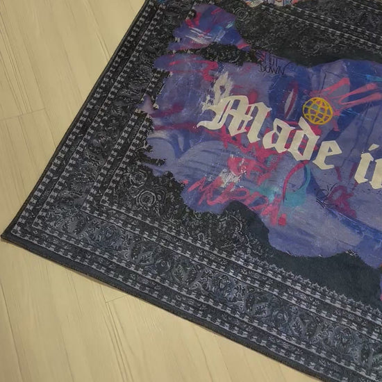 Made in Turkey Baskılı Halı – Özel Tasarım, Deri Taban, Süngerli Yüzey, Makinede Yıkanabilir