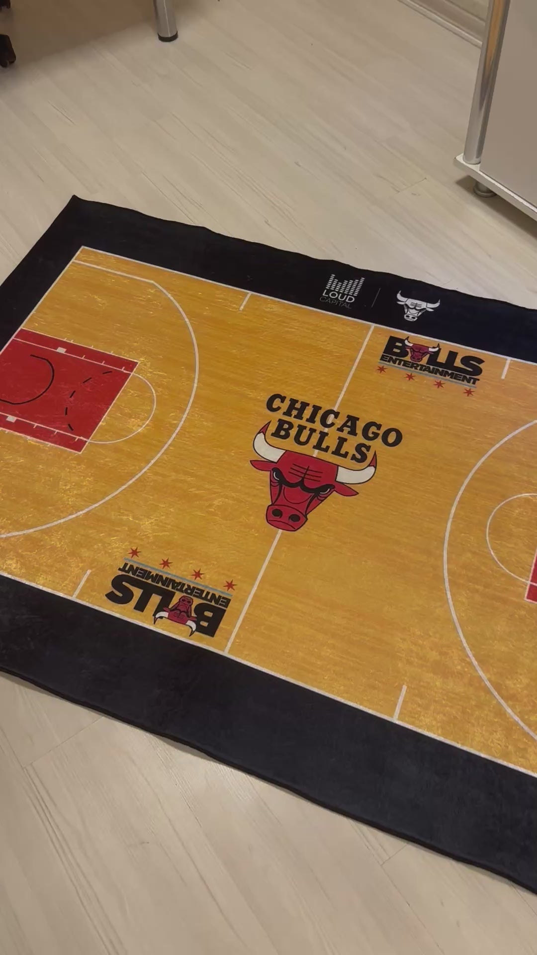 Chicago Bulls NBA Sahası Şeklinde Dijital Baskı Halı – Kaymaz Taban, Yıkanabilir6